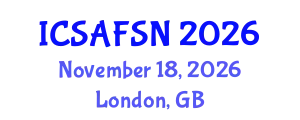 International Conference on Sustainable Agriculture, Food Security and Nutrition (ICSAFSN) November 18, 2026 - London, United Kingdom