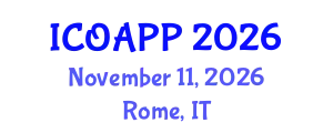 International Conference on Organic Agriculture and Plant Protection (ICOAPP) November 11, 2026 - Rome, Italy