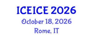 International Conference on Energy Industry and Clean Energy (ICEICE) October 18, 2026 - Rome, Italy