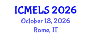 International Conference on Mathematics Education and Learning Sciences (ICMELS) October 18, 2026 - Rome, Italy