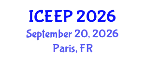 International Conference on Electrochemistry and Electrochemical Processes (ICEEP) September 20, 2026 - Paris, France