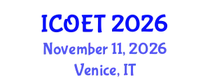 International Conference on Ottoman Empire and Turkey (ICOET) November 11, 2026 - Venice, Italy