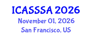 International Conference on Agricultural Soil Science and Soil Analysis (ICASSSA) November 01, 2026 - San Francisco, United States