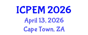 International Conference on Pavement Engineering and Materials (ICPEM) April 13, 2026 - Cape Town, South Africa