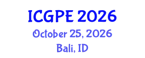 International Conference on Geography, Planning, and Environment (ICGPE) October 25, 2026 - Bali, Indonesia