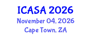 International Conference on Applied Statistics and Analytics (ICASA) November 04, 2026 - Cape Town, South Africa