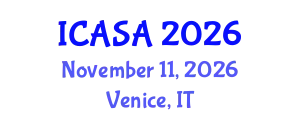 International Conference on Applied Statistics and Analytics (ICASA) November 11, 2026 - Venice, Italy