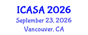 International Conference on Applied Statistics and Analysis (ICASA) September 23, 2026 - Vancouver, Canada