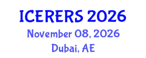International Conference on Earth Resources and Environmental Remote Sensing (ICERERS) November 08, 2026 - Dubai, United Arab Emirates