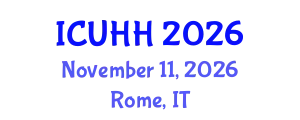 International Conference on Urban Hydrology and Hydraulics (ICUHH) November 11, 2026 - Rome, Italy