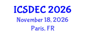 International Conference on Sustainable Design, Engineering and Construction (ICSDEC) November 18, 2026 - Paris, France