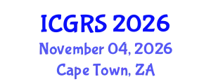 International Conference on Geomatics and Remote Sensing (ICGRS) November 04, 2026 - Cape Town, South Africa