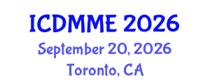 International Conference on Design, Mechanical and Material Engineering (ICDMME) September 20, 2026 - Toronto, Canada