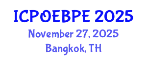 International Conference on Post-Occupancy Evaluation and Building Performance Evaluation (ICPOEBPE) November 27, 2025 - Bangkok, Thailand