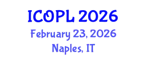International Conference of Optics, Photonics and Lasers February 23, 2026 - Naples, Italy