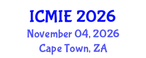 International Conference on Mechatronics, Manufacturing and Industrial Engineering (ICMIE) November 04, 2026 - Cape Town, South Africa