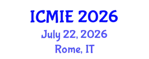 International Conference on Mechatronics, Manufacturing and Industrial Engineering (ICMIE) July 22, 2026 - Rome, Italy