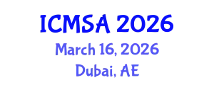 International Conference on Marine Science and Aquaculture (ICMSA) March 16, 2026 - Dubai, United Arab Emirates