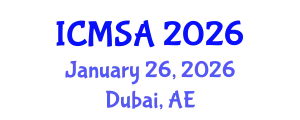 International Conference on Marine Science and Aquaculture (ICMSA) January 26, 2026 - Dubai, United Arab Emirates