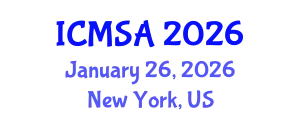 International Conference on Marine Science and Aquaculture (ICMSA) January 26, 2026 - New York, United States