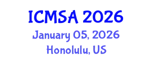 International Conference on Marine Science and Aquaculture (ICMSA) January 05, 2026 - Honolulu, United States