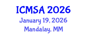 International Conference on Marine Science and Aquaculture (ICMSA) January 19, 2026 - Mandalay, Myanmar