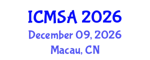 International Conference on Marine Science and Aquaculture (ICMSA) December 09, 2026 - Macau, China