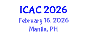 International Conference on Applied Chemistry (ICAC) February 16, 2026 - Manila, Philippines