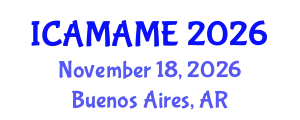 International Conference on Aerospace, Mechanical, Automotive and Materials Engineering (ICAMAME) November 18, 2026 - Buenos Aires, Argentina