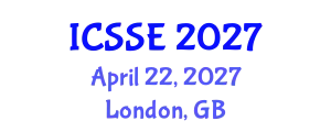International Conference on Software Science and Engineering (ICSSE) April 22, 2027 - London, United Kingdom