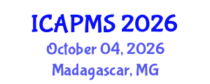 International Conference on Applied Physics and Materials Science (ICAPMS) October 04, 2026 - Madagascar, Madagascar