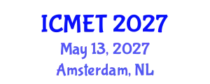International Conference on Mechanical Engineering and Technology (ICMET) May 13, 2027 - Amsterdam, Netherlands