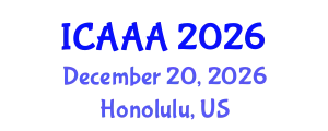 International Conference on Applied Aerodynamics and Aeromechanics (ICAAA) December 20, 2026 - Honolulu, United States