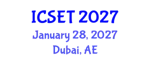 International Conference on Software Engineering and Technology (ICSET) January 28, 2027 - Dubai, United Arab Emirates