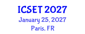 International Conference on Software Engineering and Technology (ICSET) January 25, 2027 - Paris, France