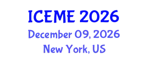 International Conference on Electrical and Mechatronics Engineering (ICEME) December 09, 2026 - New York, United States