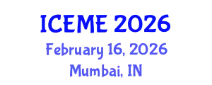International Conference on Electrical and Mechatronics Engineering (ICEME) February 16, 2026 - Mumbai, India