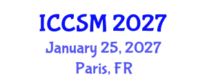 International Conference on Computer Science and Mathematics (ICCSM) January 25, 2027 - Paris, France