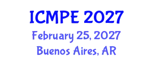 International Conference on Mechanical and Production Engineering (ICMPE) February 25, 2027 - Buenos Aires, Argentina