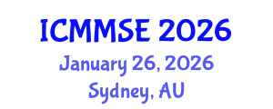 International Conference on Metallurgy, Materials Science and Engineering (ICMMSE) January 26, 2026 - Sydney, Australia