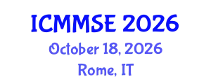 International Conference on Metallurgy, Materials Science and Engineering (ICMMSE) October 18, 2026 - Rome, Italy