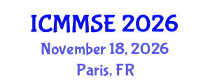International Conference on Metallurgy, Materials Science and Engineering (ICMMSE) November 18, 2026 - Paris, France