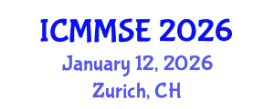 International Conference on Metallurgy, Materials Science and Engineering (ICMMSE) January 12, 2026 - Zurich, Switzerland