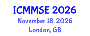 International Conference on Metallurgy, Materials Science and Engineering (ICMMSE) November 18, 2026 - London, United Kingdom