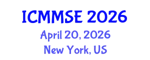 International Conference on Metallurgy, Materials Science and Engineering (ICMMSE) April 20, 2026 - New York, United States