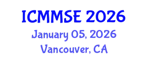 International Conference on Metallurgy, Materials Science and Engineering (ICMMSE) January 05, 2026 - Vancouver, Canada