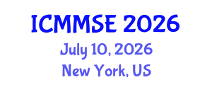 International Conference on Metallurgy, Materials Science and Engineering (ICMMSE) July 10, 2026 - New York, United States