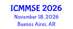International Conference on Metallurgy, Materials Science and Engineering (ICMMSE) November 18, 2026 - Buenos Aires, Argentina