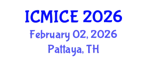 International Conference on Modelling, Identification and Control Engineering (ICMICE) February 02, 2026 - Pattaya, Thailand