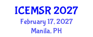 International Conference on Environmental Monitoring, Simulation and Remediation (ICEMSR) February 17, 2027 - Manila, Philippines